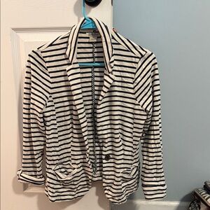 Lucky Brand Navy and White Striped Blazer